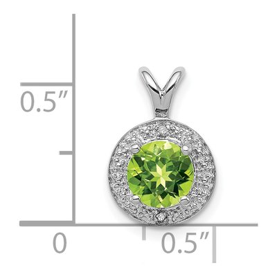 Sterling Silver Peridot & Diamond Pendant – view 5