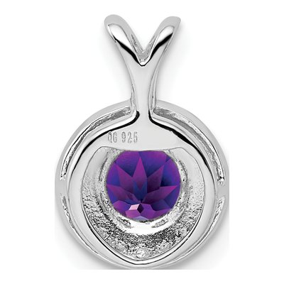 Sterling Silver Amethyst & Diamond Pendant – view 4