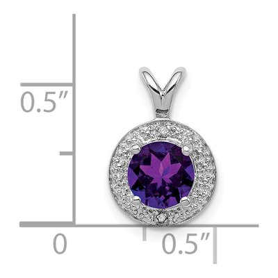Sterling Silver Amethyst & Diamond Pendant – view 5