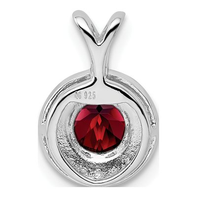 Sterling Silver Garnet & Diamond Pendant – view 4
