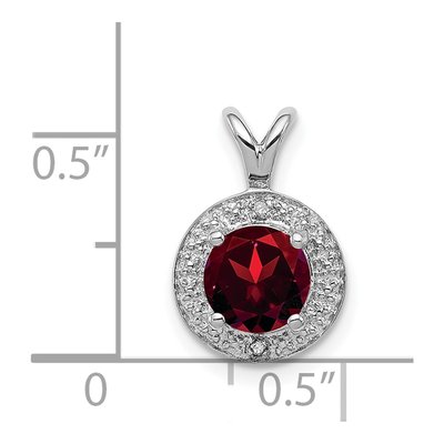 Sterling Silver Garnet & Diamond Pendant – view 5