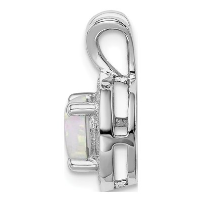 Sterling Silver Lab-Created Opal & Diamond Pendant – view 4