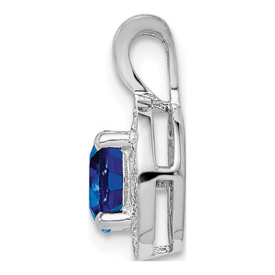 Sterling Silver Lab-Created Sapphire & Diamond Pendant – view 3