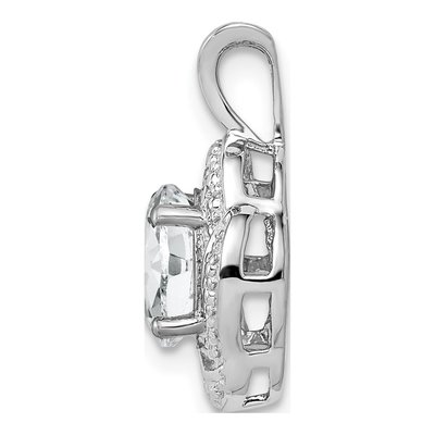 Sterling Silver White Topaz & Diamond Pendant – view 3
