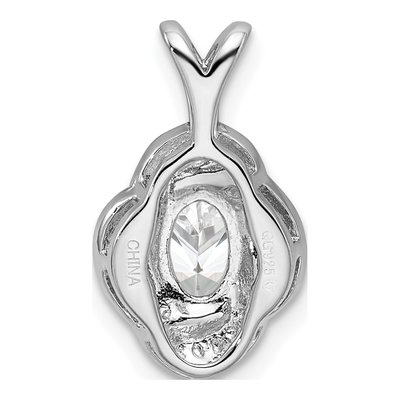 Sterling Silver White Topaz & Diamond Pendant – view 4