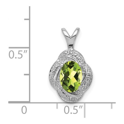 Sterling Silver Peridot & Diamond Birthstone Pendant – view 5