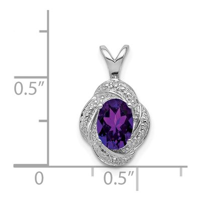 Sterling Silver Amethyst & Diamond Pendant – view 5