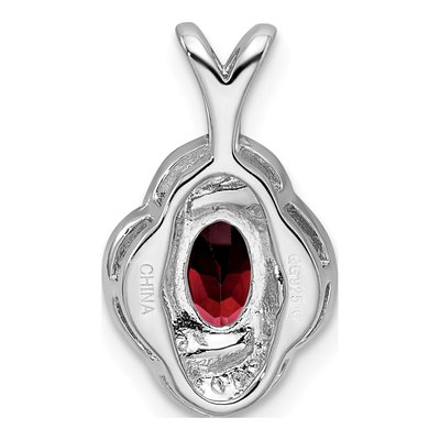 Sterling Silver Garnet & Diamond Pendant – view 4