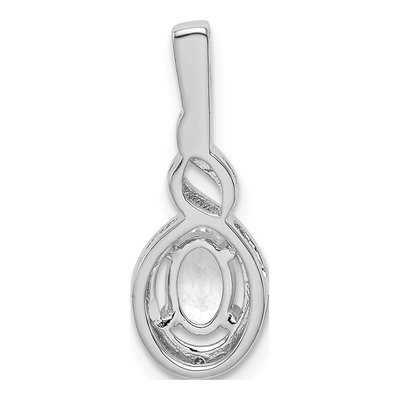 Sterling Silver White Topaz & Diamond Birthstone Pendant – view 5