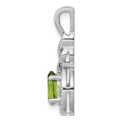 Sterling Silver Peridot & Diamond Birthstone Pendant – view 3