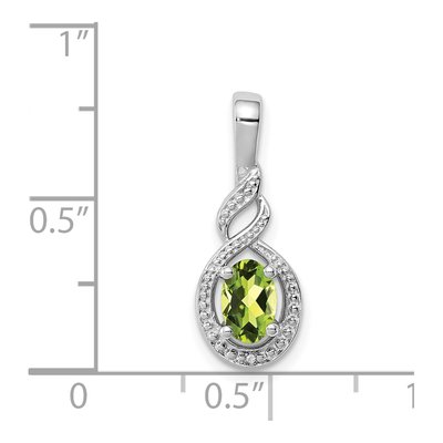 Sterling Silver Peridot & Diamond Birthstone Pendant – view 4