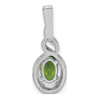 Sterling Silver Peridot & Diamond Birthstone Pendant – view 5