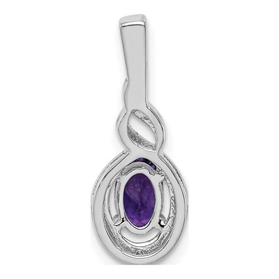 Sterling Silver Amethyst & Diamond Birthstone Pendant – view 5
