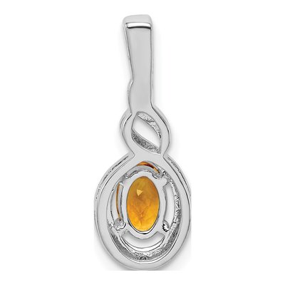 Sterling Silver Citrine & Diamond Birthstone Pendant – view 5