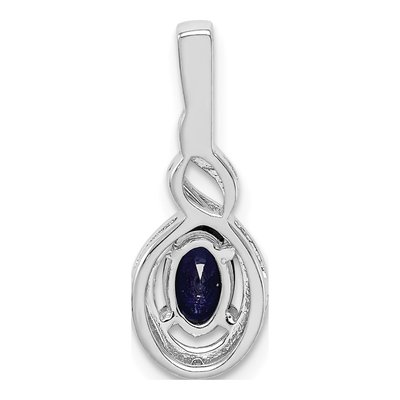 Sterling Silver Lab-Created Sapphire & Diamond Birthstone Pendant – view 5