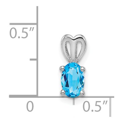 Sterling Silver Swiss Blue Topaz Pendant – view 4