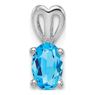 Sterling Silver Swiss Blue Topaz Pendant