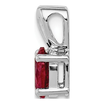 Sterling Silver Lab-Created Ruby Pendant – view 3