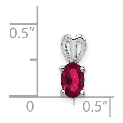Sterling Silver Lab-Created Ruby Pendant – view 4
