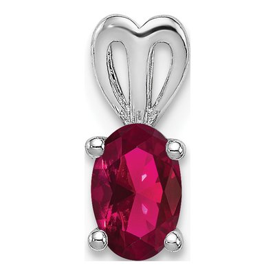 Sterling Silver Lab-Created Ruby Pendant