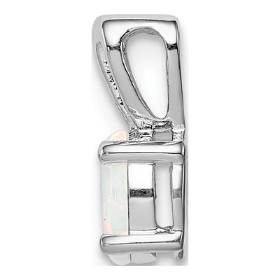 Sterling Silver Lab-Created Opal October Birthstone Pendant – view 3