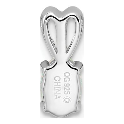 Sterling Silver Lab-Created Opal October Birthstone Pendant – view 4