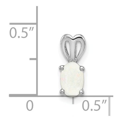 Sterling Silver Lab-Created Opal October Birthstone Pendant – view 5