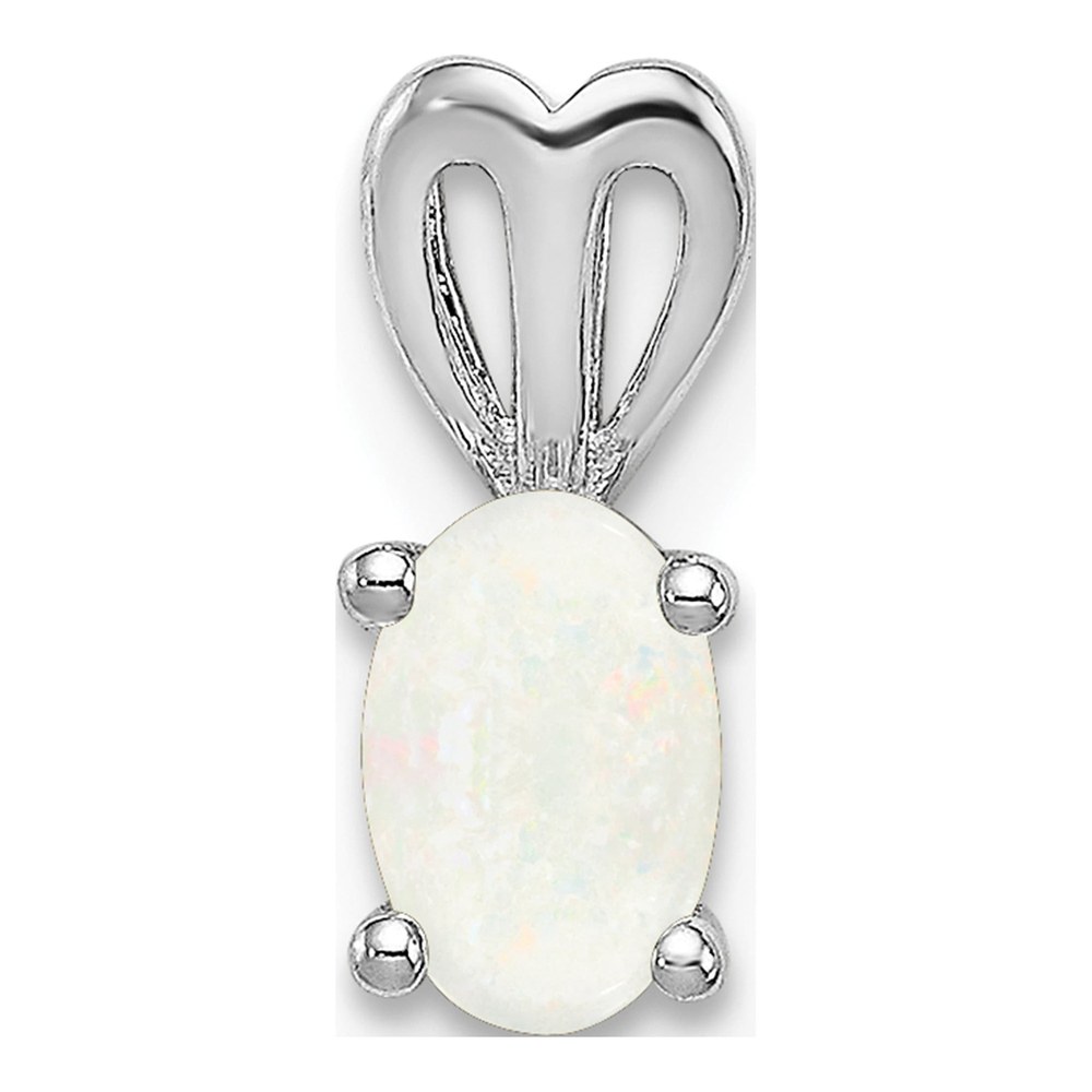 Sterling Silver Lab-Created Opal October Birthstone Pendant