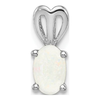Sterling Silver Lab-Created Opal October Birthstone Pendant