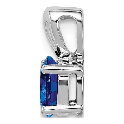 Sterling Silver Lab-Created Sapphire Pendant – view 3