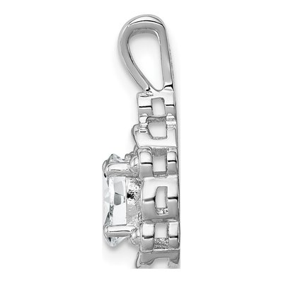 Sterling Silver White Topaz & Diamond Pendant – view 3