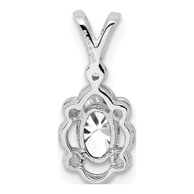 Sterling Silver White Topaz & Diamond Pendant – view 4