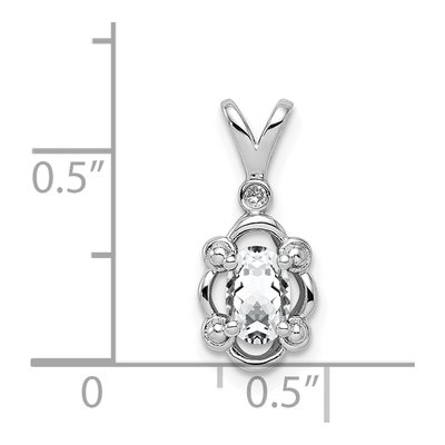 Sterling Silver White Topaz & Diamond Pendant – view 5