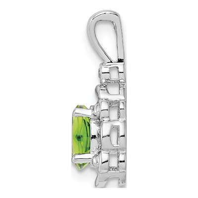 Sterling Silver Peridot & Diamond Birthstone Pendant – view 3