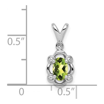 Sterling Silver Peridot & Diamond Birthstone Pendant – view 4
