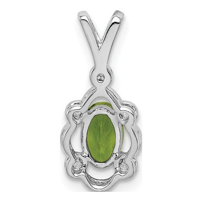 Sterling Silver Peridot & Diamond Birthstone Pendant – view 5