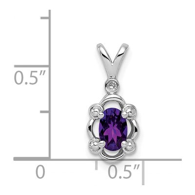 Sterling Silver Amethyst & Diamond Girls' Pendant – view 4