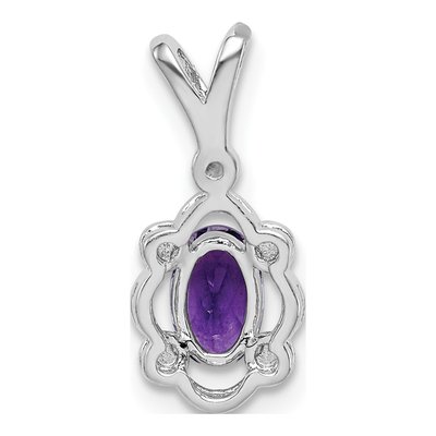 Sterling Silver Amethyst & Diamond Girls' Pendant – view 5
