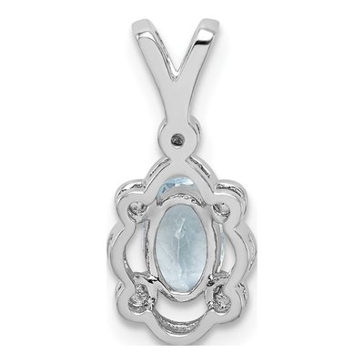 Sterling Silver Aquamarine & Diamond Kids' Pendant – view 4