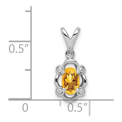 Sterling Silver Citrine & Diamond Girls' Pendant – view 5