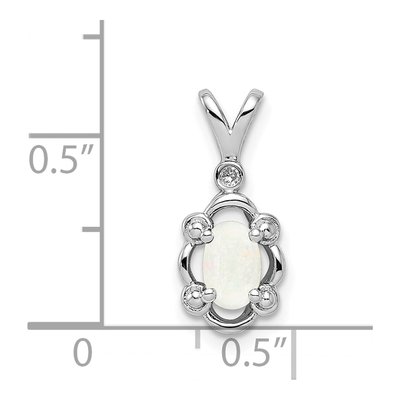 Sterling Silver Lab-Created Opal & Diamond Pendant – view 4