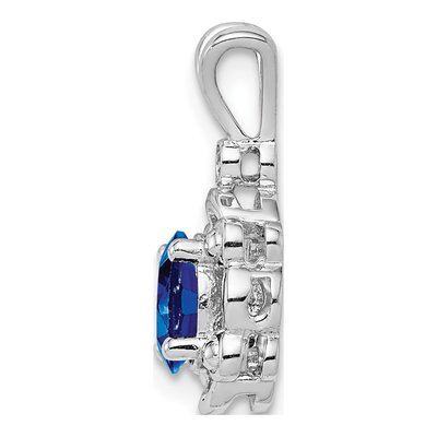 Sterling Silver Lab-Created Sapphire & Diamond Pendant – view 3