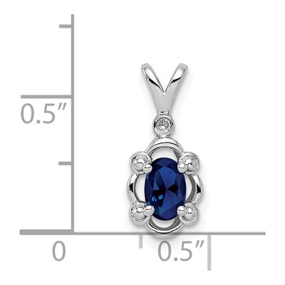 Sterling Silver Lab-Created Sapphire & Diamond Pendant – view 4
