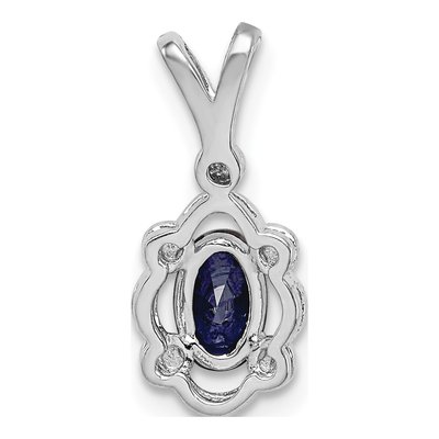 Sterling Silver Lab-Created Sapphire & Diamond Pendant – view 5