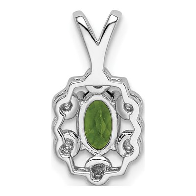 Sterling Silver Peridot & Diamond August Birthstone Pendant – view 4