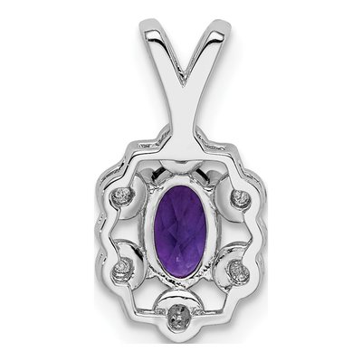 Sterling Silver Amethyst & Diamond Pendant – view 5