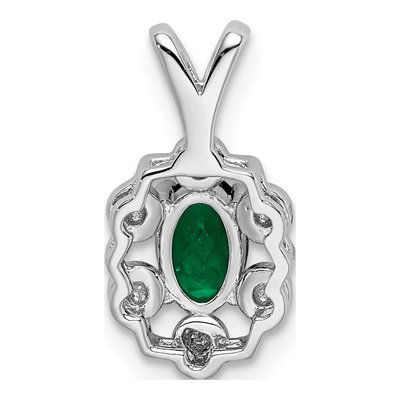 Sterling Silver Lab-Created Emerald & Diamond May Birthstone Pendant – view 5