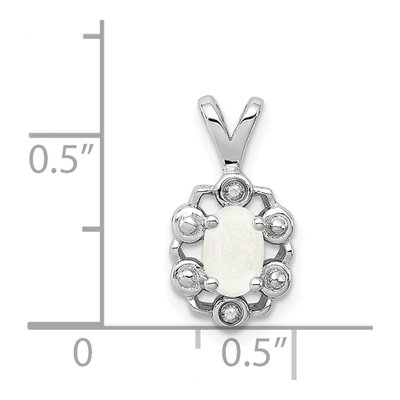 Sterling Silver Lab-Created Opal & Diamond Pendant – view 4