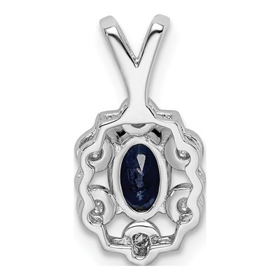 Sterling Silver Lab-Created Sapphire & Diamond Birthstone Pendant – view 5