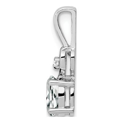 Sterling Silver White Topaz & Diamond Heart Pendant – view 3